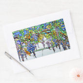 Tiffany Glas in lood Wisteria Floral Rechthoekige Sticker (Envelop)