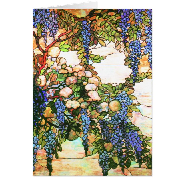 Tiffany Glas in lood Wisteria Flower Art Card (Voorkant)