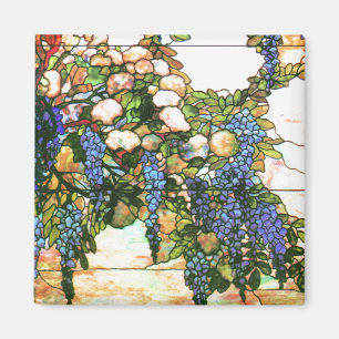 Tiffany Glas in lood Wisteria Flowers Floral Magneet