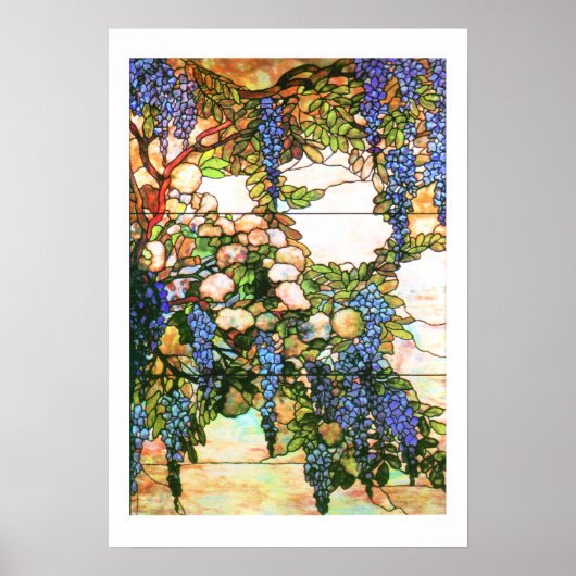 Tiffany Glas in lood Wisteria Print (Voorkant)