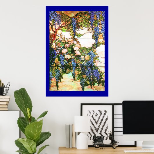 Tiffany Glas in lood Wisteria Print (Thuiskantoor)