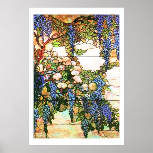 Tiffany Glas in lood Wisteria Print (Voorkant)