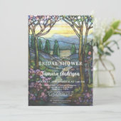 Tiffany Glass Mountains & Stream Vrijgezellenfeest Kaart (Staand voorkant)