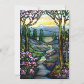 Tiffany Glass Mountains & Stream Vrijgezellenfeest Kaart (Achterkant)
