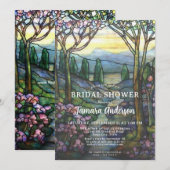 Tiffany Glass Mountains & Stream Vrijgezellenfeest Kaart (Voorkant / Achterkant)