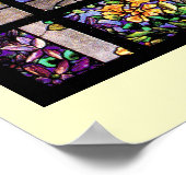 Tiffany Glazen in lood lijnen afdrukken Poster (Hoek)