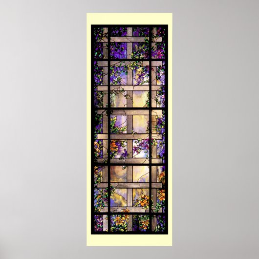 Tiffany Glazen in lood lijnen afdrukken Poster (Voorkant)