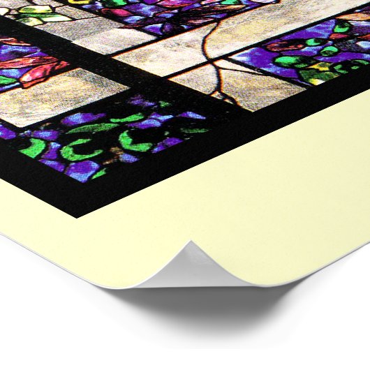 Tiffany Glazen in lood lijnen afdrukken Poster (Hoek)