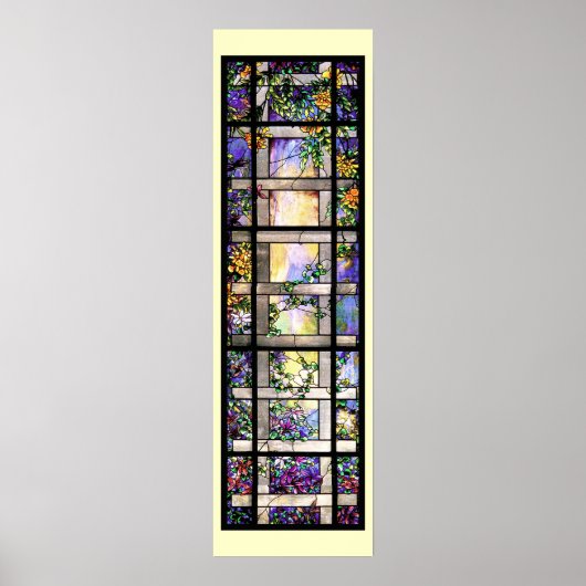 Tiffany Glazen in lood lijnen afdrukken Poster (Voorkant)