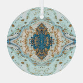 Tiffany Gold: Luxe marmer naadloos Glas Ornament (Achterkant)