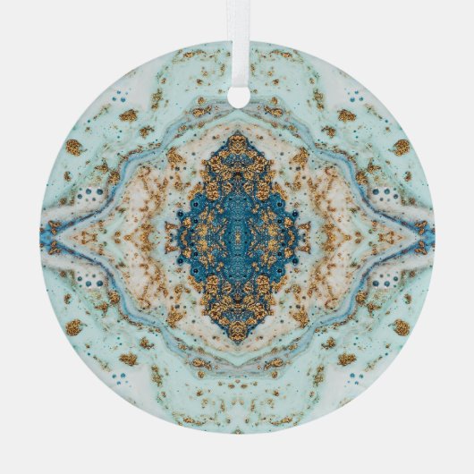 Tiffany Gold: Luxe marmer naadloos Glas Ornament (Achterkant)