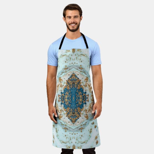 Tiffany Gold: Luxe marmer naadloos Schort (Gedragen)