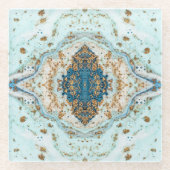 Tiffany Gold: Naadloos Luxe Marmer Glazen Onderzetter (Voorkant)