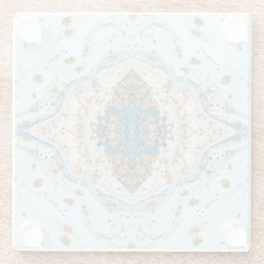 Tiffany Gold: Naadloos Luxe Marmer Glazen Onderzetter (Achterkant)
