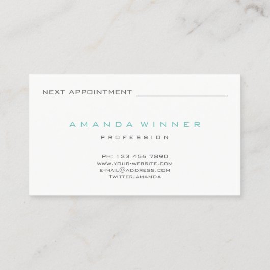 Tiffany Grey Glam Lashes Exention Makeup Glitter Afsprakenkaartje (Achterkant)