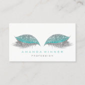 Tiffany Grey Glam Lashes Exention Makeup Glitter Afsprakenkaartje (Voorkant)