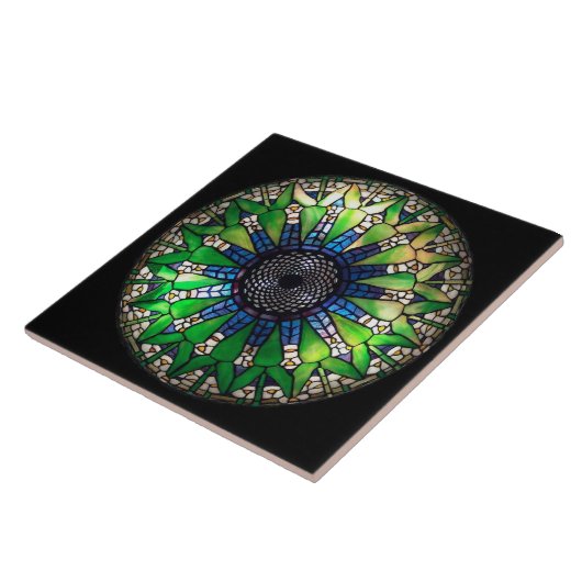 Tiffany Groene keramische tegels Tegeltje (Zijkant)
