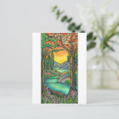 Tiffany Landscape Glas in lood Design ART! Briefkaart (Staand voorkant)