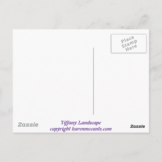 Tiffany Landscape Glas in lood Design ART! Briefkaart (Achterkant)