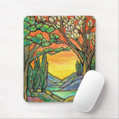 Tiffany Landscape Glas in lood Design ART! Muismat (Met muis)