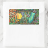 Tiffany Landscape Glas in lood Design ART! Rechthoekige Sticker (Tas)