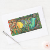 Tiffany Landscape Glas in lood Design ART! Rechthoekige Sticker (Envelop)