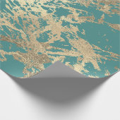 Tiffany Marine Molten Gold Marble Shiny Metallic Cadeaupapier (Hoek)