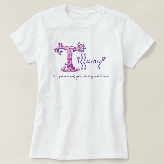 Tiffany meisjes naam en betekenis T monogram shirt (Design voorkant)