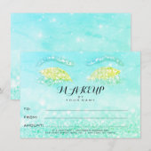 Tiffany Mint Glitter Makeup Certificate Gift (Voorkant / Achterkant)