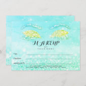 Tiffany Mint Glitter Makeup Certificate Gift (Voorkant / Achterkant)