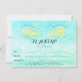Tiffany Mint Glitter Makeup Certificate Gift (Voorkant)