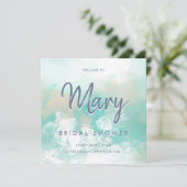 Tiffany modern elegant bruidbruiloft vrijgezellenf kaart (Staand voorkant)