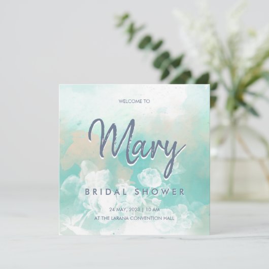 Tiffany modern elegant bruidbruiloft vrijgezellenf kaart (Staand voorkant)