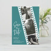 Tiffany moderne elegante fotocabine slaat de datum save the date (Staand voorkant)