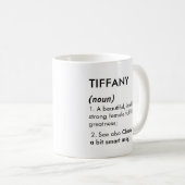 Tiffany naam, Bewerkbare naam, Aangepaste naam Koffiemok (Voorkant rechts)