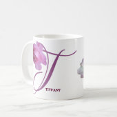 Tiffany naam roze rozenbloemen boho Koffiemok (Voorkant links)