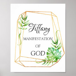Tiffany Name Betekenis Floral Bridal Birthday Gold Poster