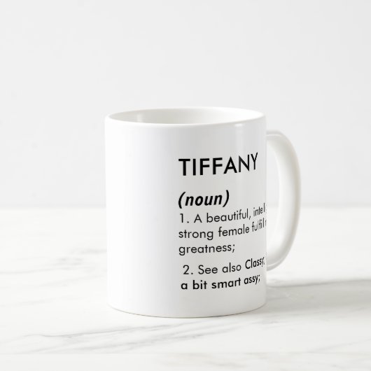 Tiffany name, Editable name, Custom name Koffiemok (Voorkant rechts)