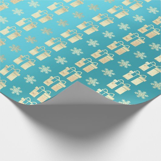 Tiffany Ocean BeachGold Kerstmis cadeau Lux Cadeaupapier (Hoek)