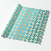 Tiffany Ocean BeachGoud Kerstmis Ginger Brood Guy Cadeaupapier (Uitgerold)