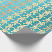 Tiffany Ocean BeachGoud Kerstmis Ginger Brood Guy Cadeaupapier (Hoek)