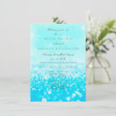 Tiffany Ocean Blue Aqua Glitter Vrijgezellenfeest Kaart (Staand voorkant)