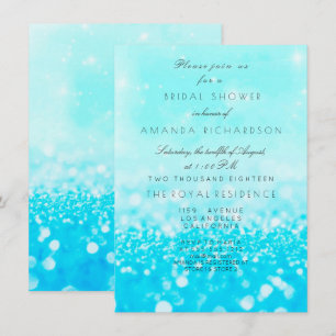 Tiffany Ocean Blue Aqua Glitter Vrijgezellenfeest Kaart