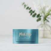 Tiffany Ocean Gold Typograaf Makeup Artist 3D Visitekaartje (Staand voorkant)