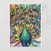 Tiffany Peacock Glas in lood style ARTpostcard Briefkaart (Voorkant)