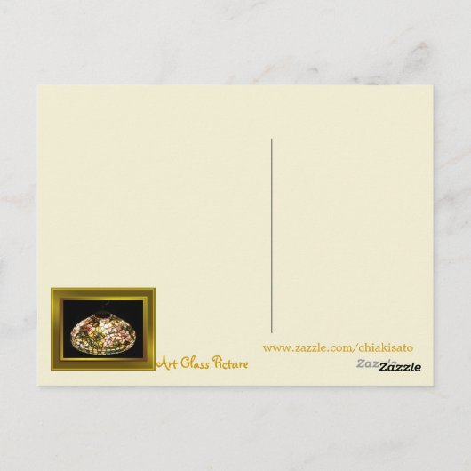 Tiffany Peony Lamp American Art Briefkaart (Achterkant)