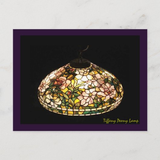 Tiffany Peony Lamp American Art Briefkaart (Voorkant)