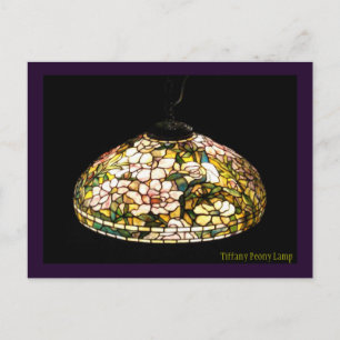 Tiffany Peony Lamp Elegant Art Briefkaart