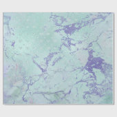 Tiffany Pink Aqua Sapphire Paarse marmer Cadeaupapier (Vlak)