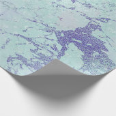 Tiffany Pink Aqua Sapphire Paarse marmer Cadeaupapier (Hoek)